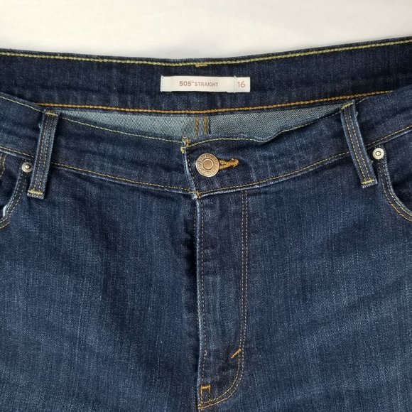 Levis 505 Straight Size 16 Jeans 33X30 Denim Jeans
